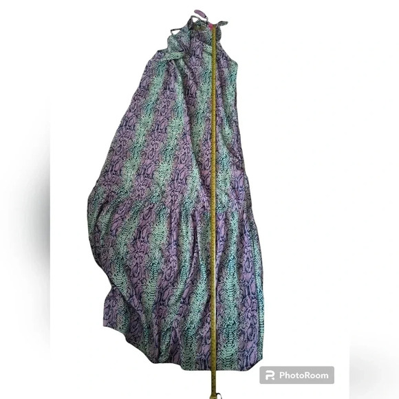 Caroline Hill Spaghetti Strap Bohemian Snakeskin Maxi Dress, Size Large - Picture 5 of 10